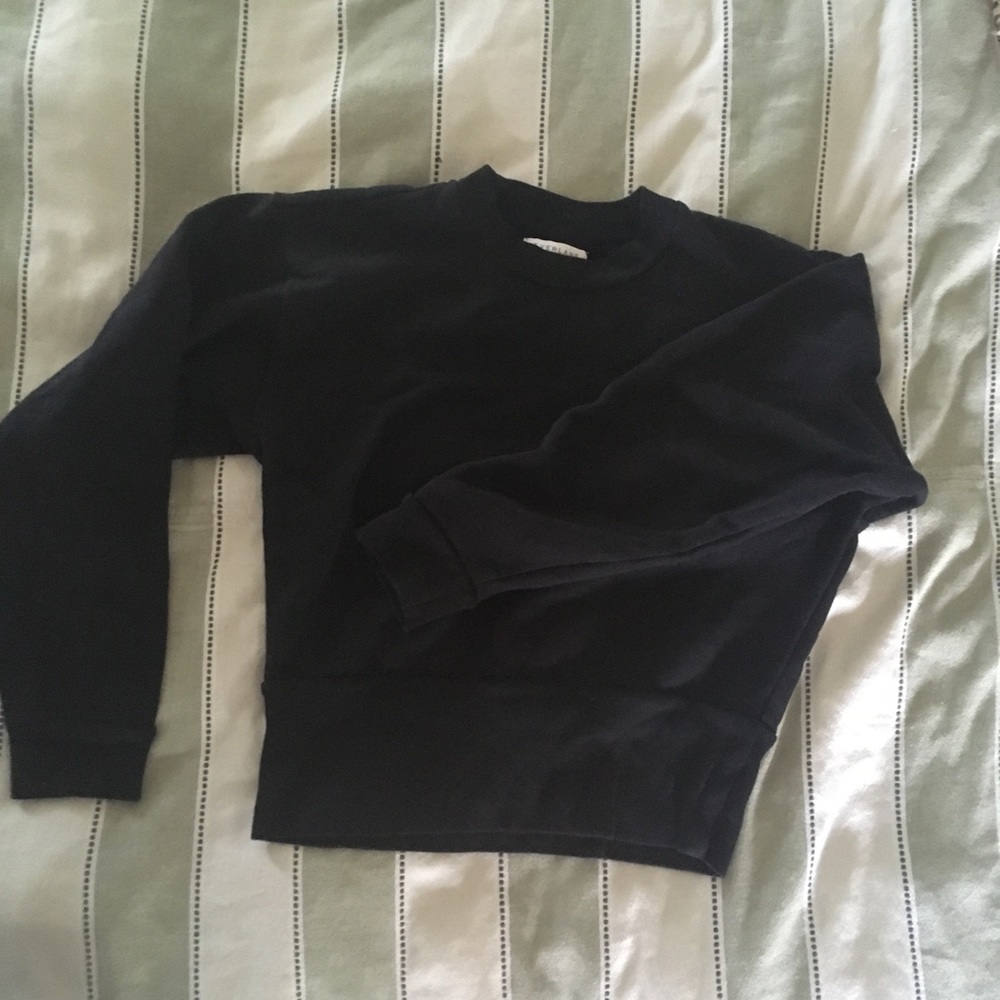 Everlane Black Crop Sweatshirt